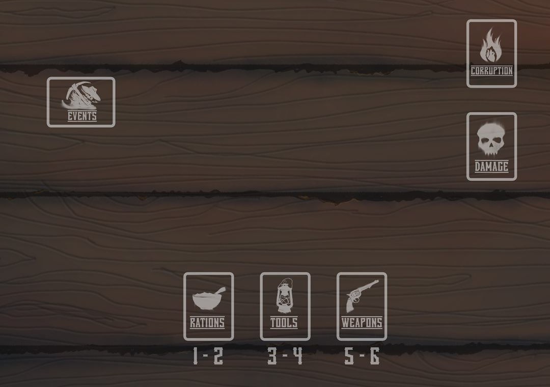 The middle of the table, with a spot for each deck