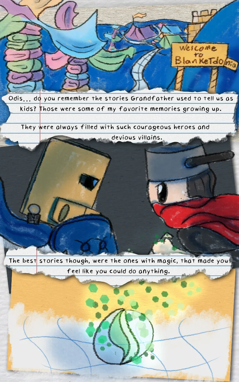 The first comic page, November 2017