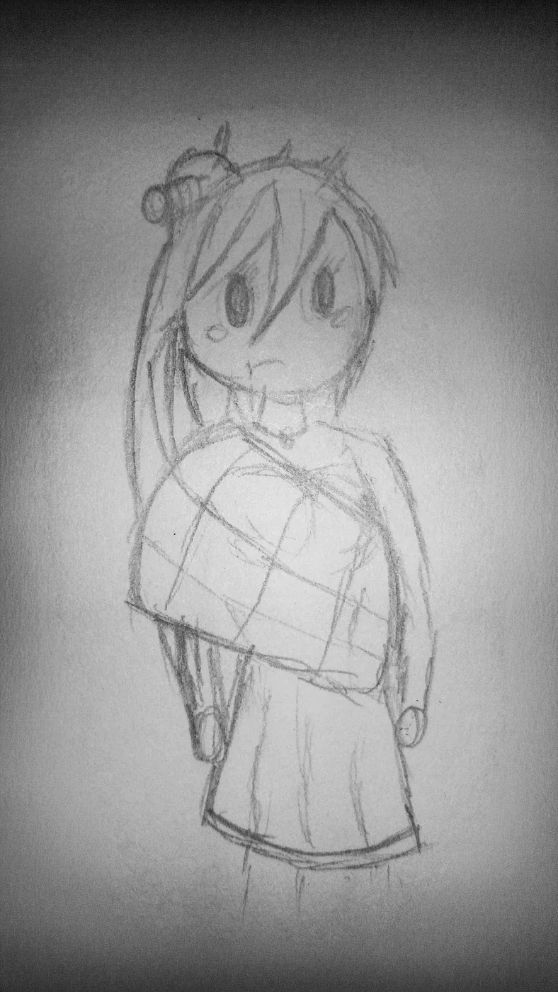 The first drawing of Emmi, where Blanket Shaman started