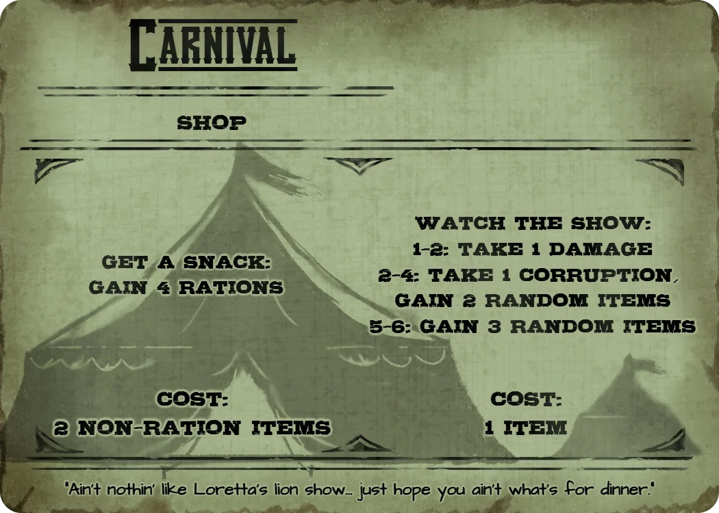 Carnival, shop event card