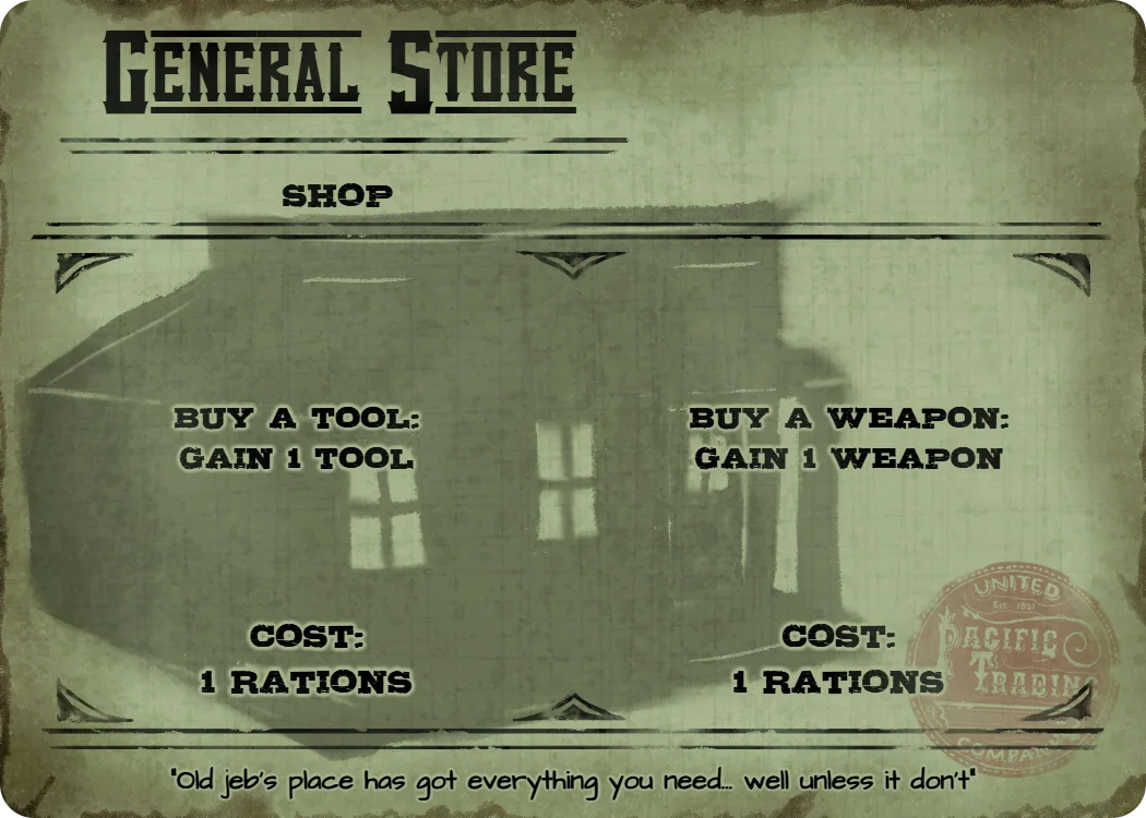 General Store, shop event card