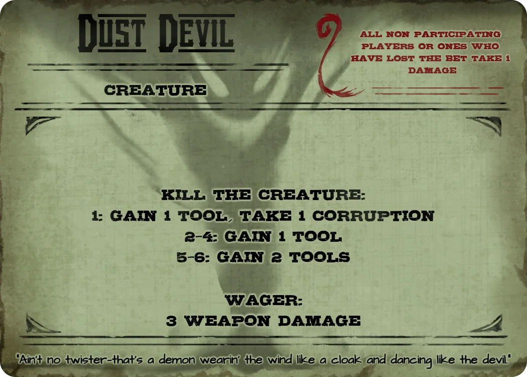 Dust Devil, creature event card