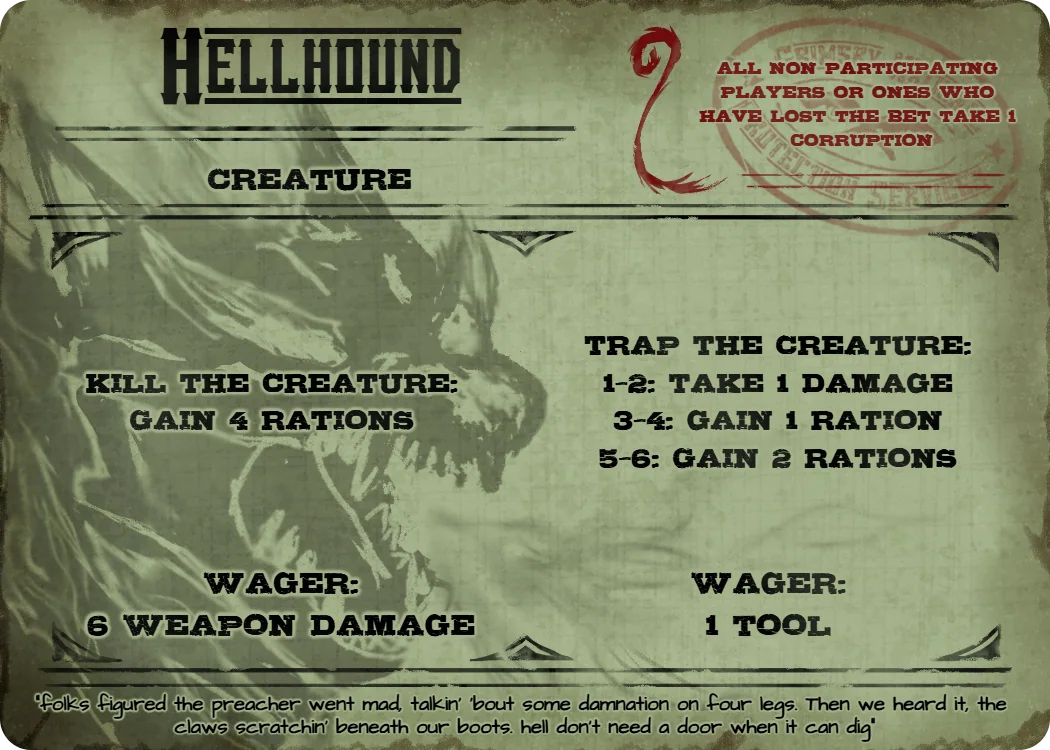 Hellhound, creature event card