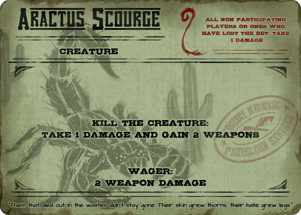 Aractus Scourge, creature event card