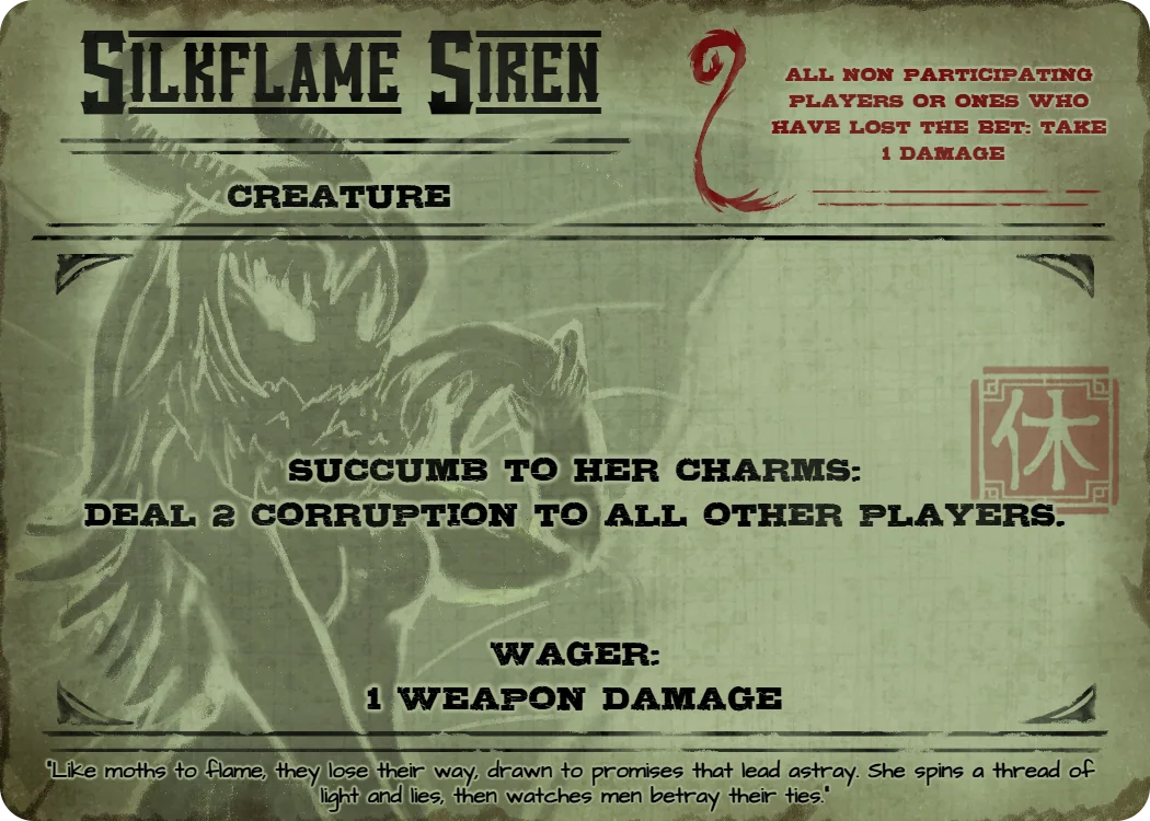 Silkflame Siren, creature event card