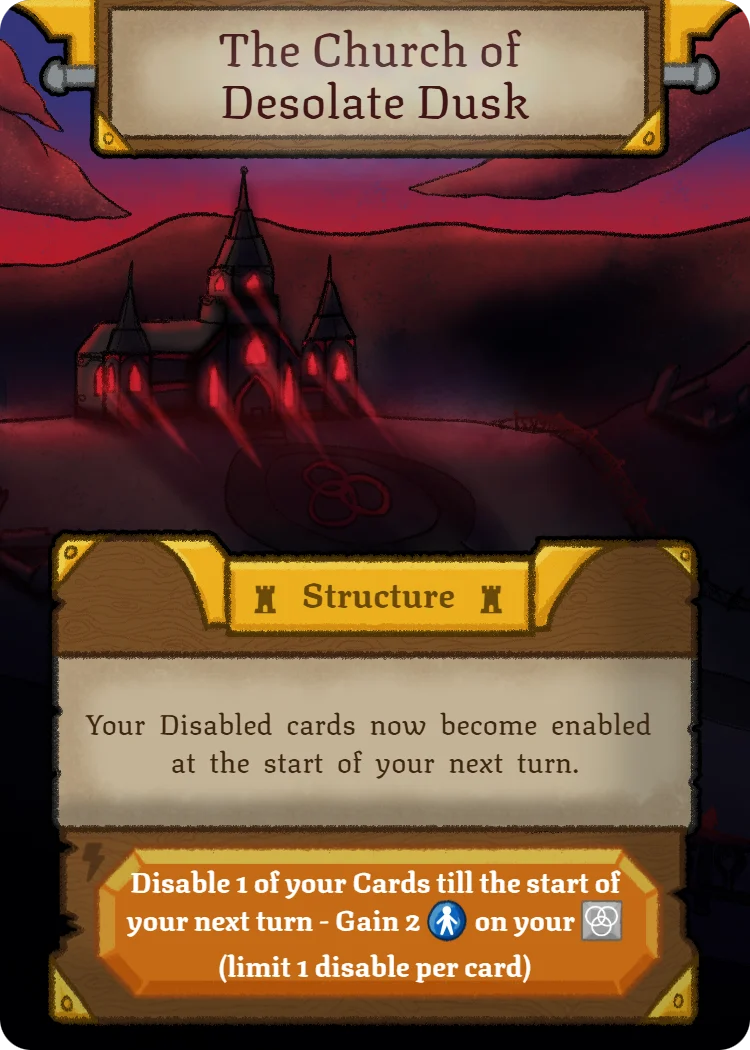 The Church of Desolate Dusk, Structure card