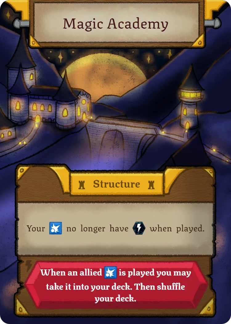 Magic Academy, Structure card