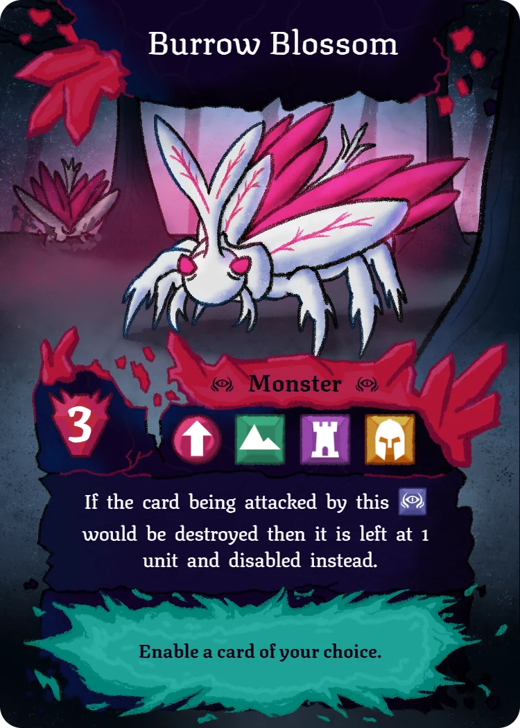 Burrow Blossom, Monster card
