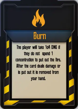 burn card sample