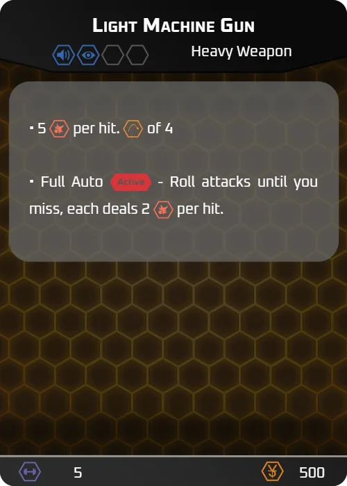 Light Machine Gun, an item card, Mar 2024