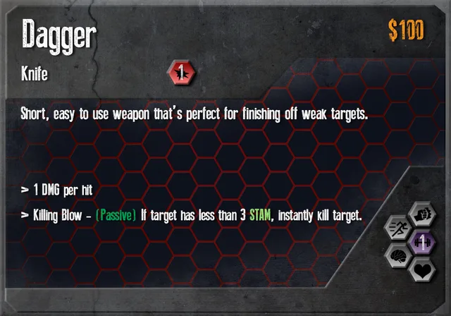 Dagger, a common item card