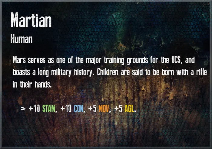 Martian race card